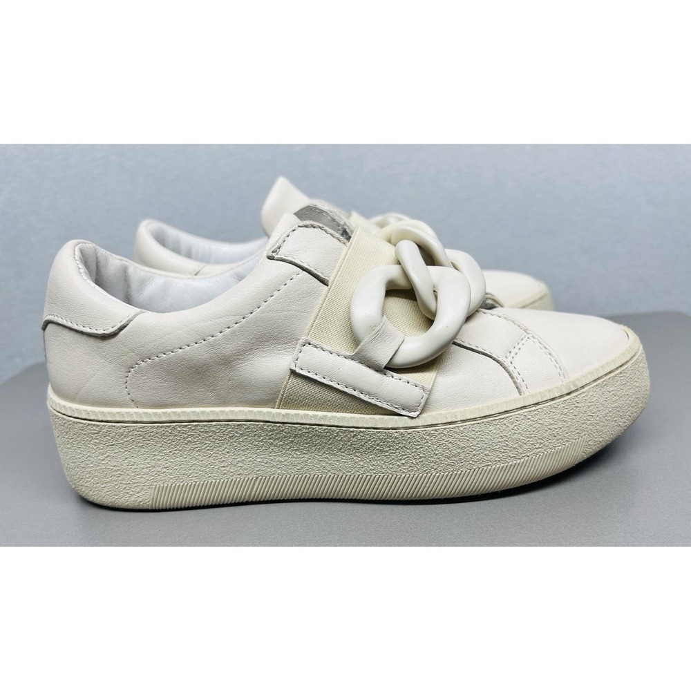 M Star Meline Leather Cream Made In Italy Size 37 US 6.5/7 Fashion Shoe